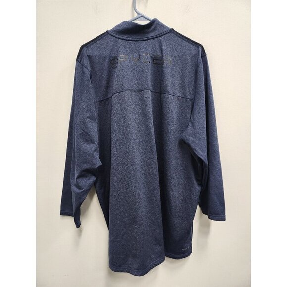 Spyder Active Mens Top Size XXL Navy Blue ProW B 1/4 Zip Long Sleeve Pullover - Picture 8 of 9